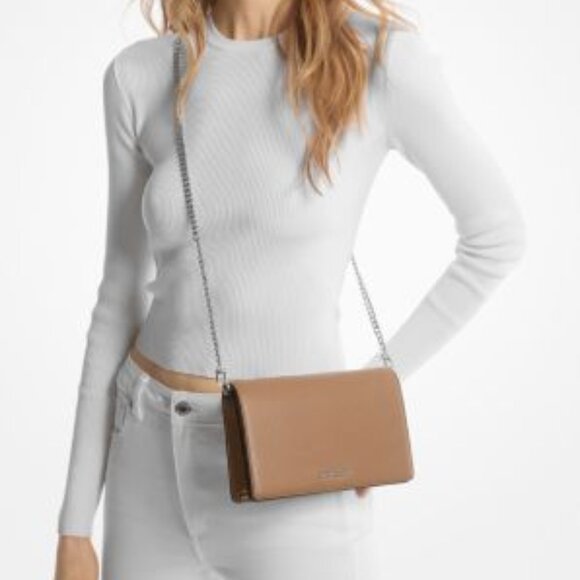 MICHAEL Kors Jet Set Medium Pebbled Leather Crossbody Bag - Picture 3 of 3